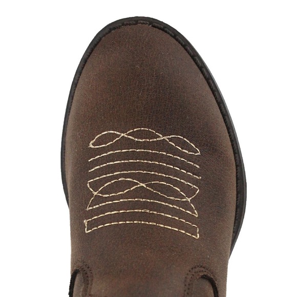 new Mia ☀︎ ︎Vegan Leather Cowboy Boots ☀︎︎ Cognac + Metallic Gold ☀︎ Toddler 5 - Picture 3 of 16